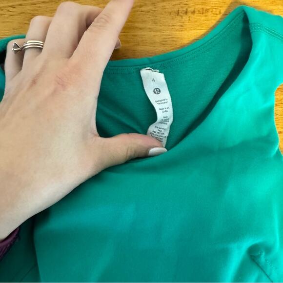 Lululemon Wunder Train Racerback Tank Top High Neck Crop Kelly Green Size 4 - Picture 3 of 6